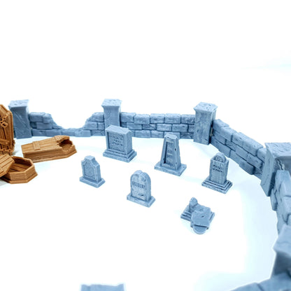 Tabletop Terrain Friedhof Set | 28mm Fantasy Scenery für DnD, RPG und Wargaming