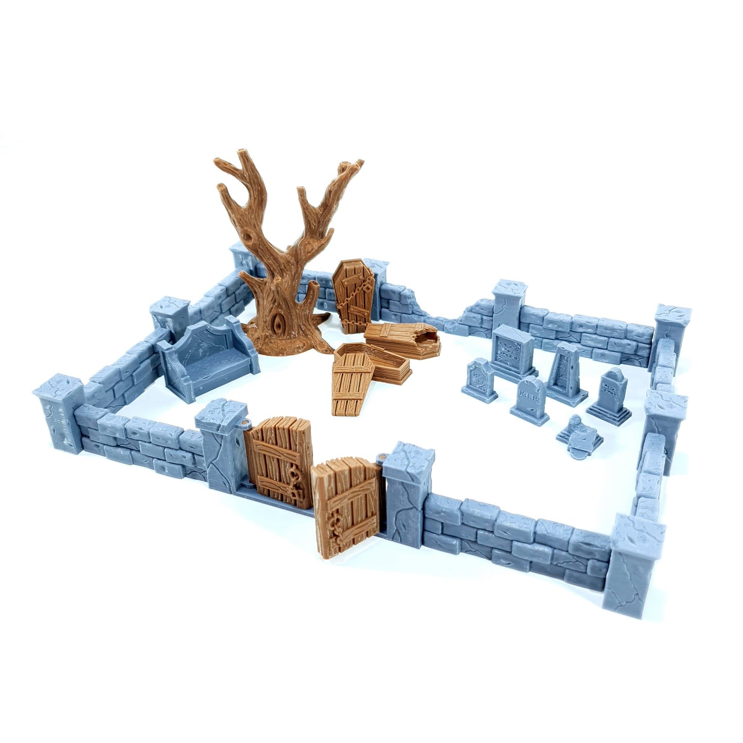 Tabletop Terrain Friedhof Set | 28mm Fantasy Scenery für DnD, RPG und Wargaming