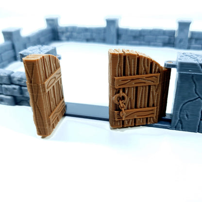 Tabletop Terrain Mauern mit Tor | 28mm Fantasy Scenery für DnD, RPG und Wargaming