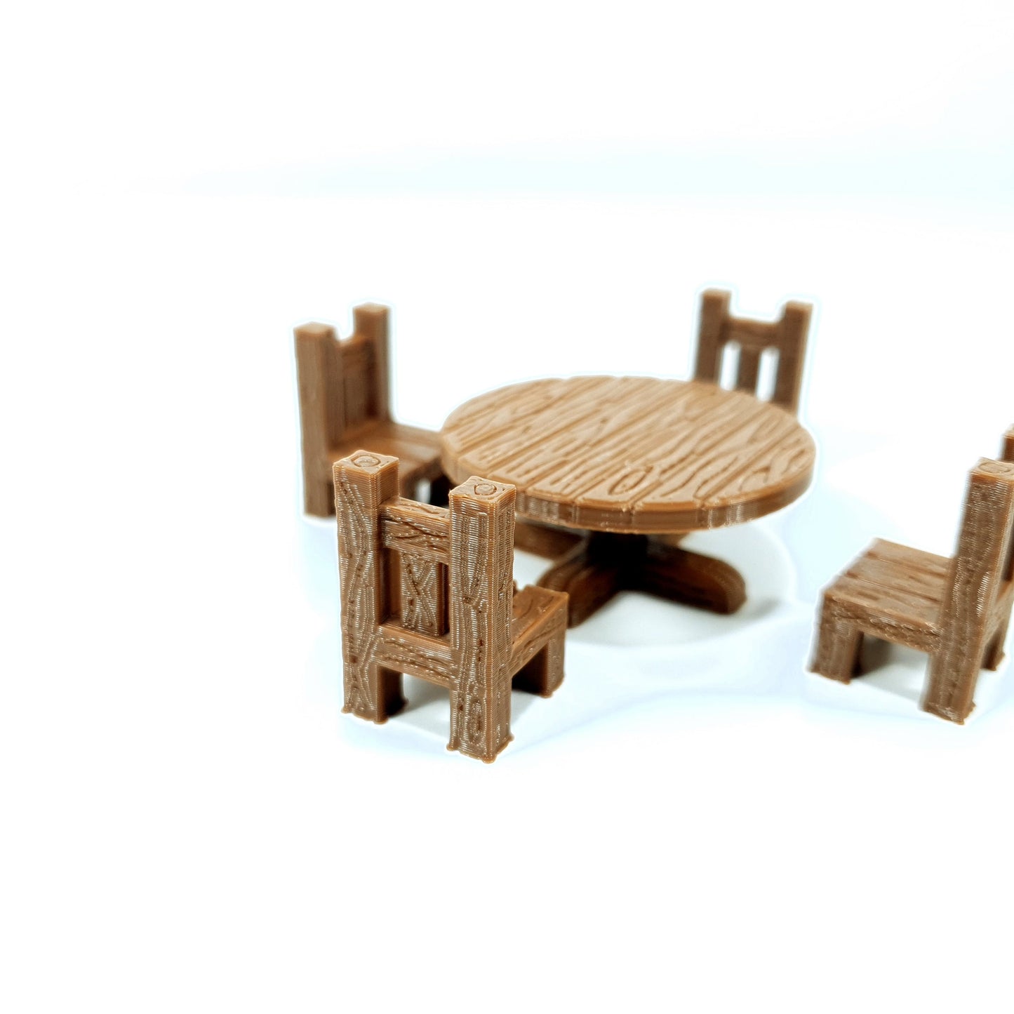Tabletop Terrain Tisch mit Stühlen | 28mm Fantasy Scenery für DnD, RPG und Wargaming