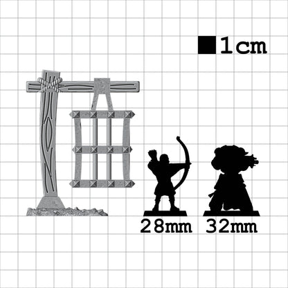 Tabletop Terrain Käfig | 28mm Fantasy Scenery für DnD, RPG und Wargaming