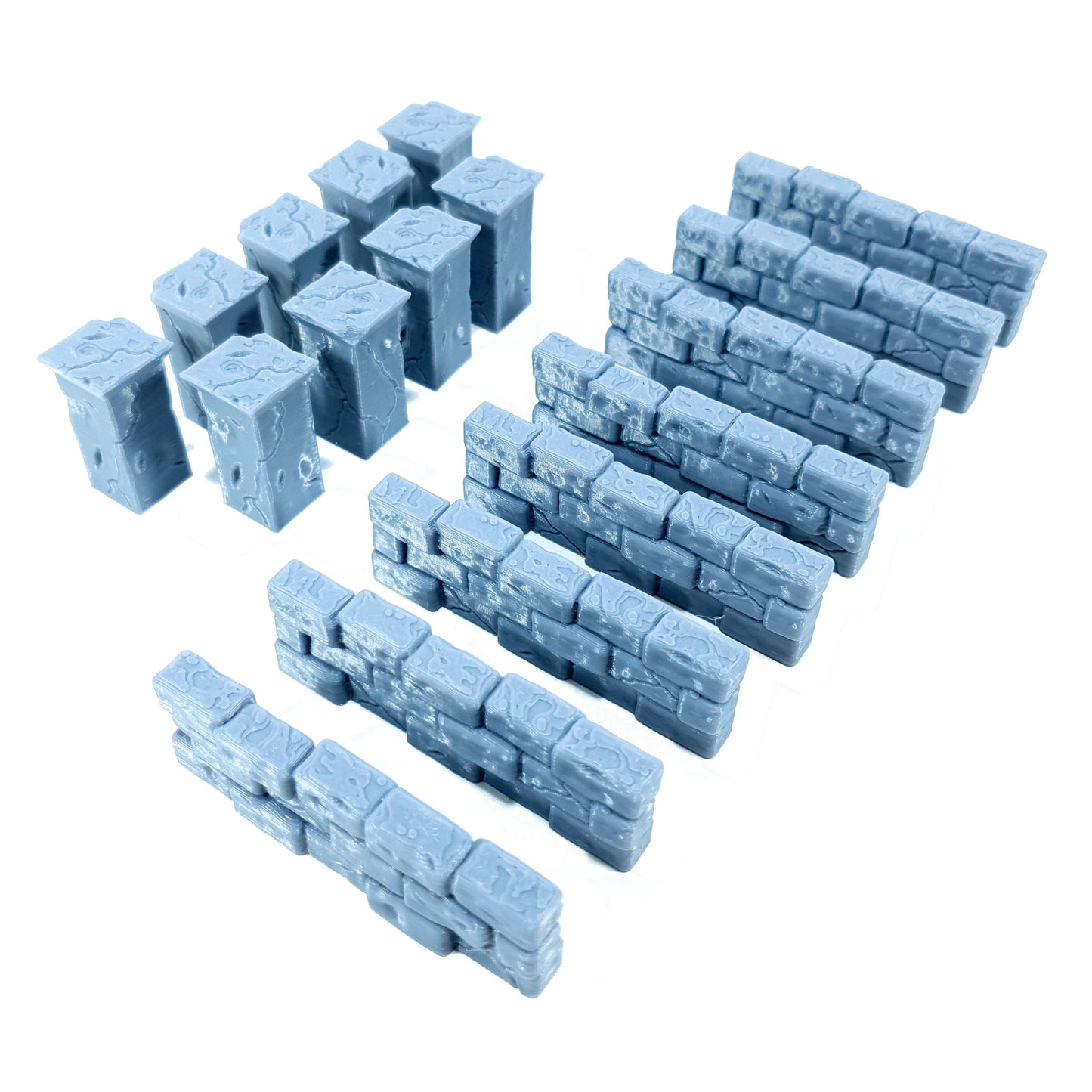 Tabletop Terrain Mauern mit Säulen | 28mm Fantasy Scenery für DnD, RPG und Wargaming