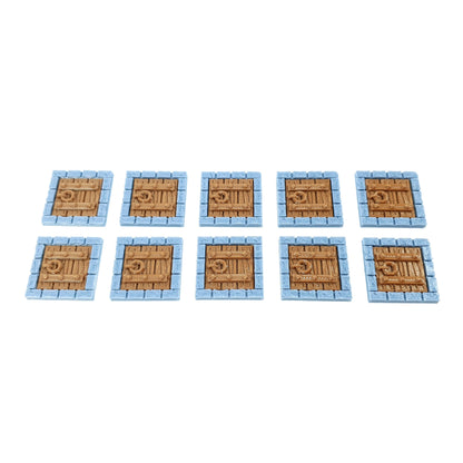 Tabletop Terrain Falltür ×10 | 28mm Fantasy Scenery für DnD, RPG und Wargaming