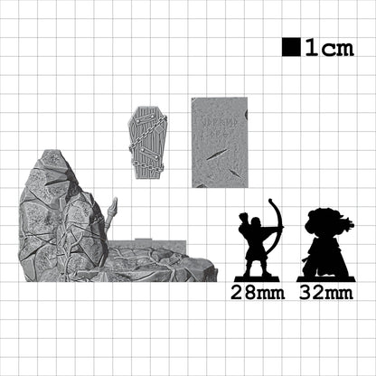 Tabletop Terrain Grabstätte | 28mm Fantasy Scenery für DnD, RPG und Wargaming