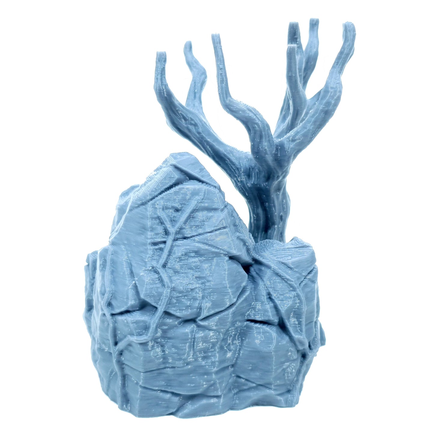 Tabletop Terrain Fels mit Baum | 28mm Fantasy Scenery für DnD, RPG und Wargaming