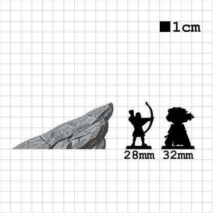 Tabletop Terrain Fels Rampe | 28mm Fantasy Scenery für DnD, RPG und Wargaming