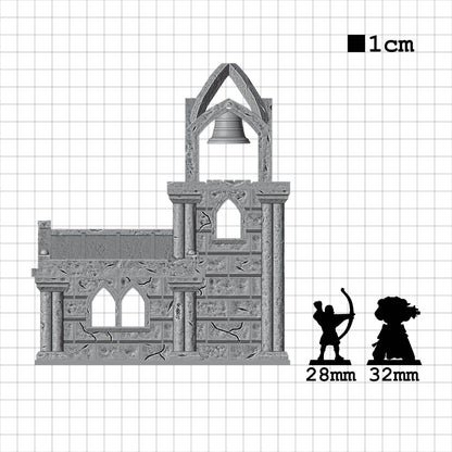 Tabletop Terrain Kirche | 28mm Fantasy Scenery für DnD, RPG und Wargaming